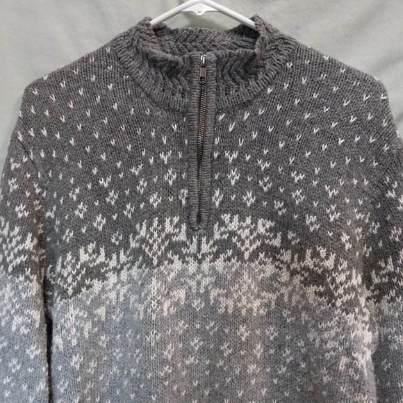 Vintage Partners Gray Zip neckline Winter Knit Tunic Sweater LG (T-342) - Picture 5 of 10